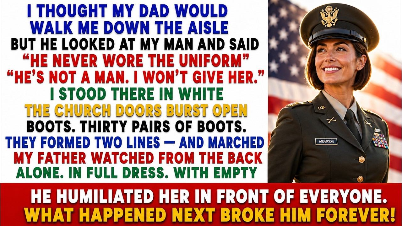 MY DAD REFUSED TO WALK ME DOWN THE AISLE — THEN HIS ENTIRE PLATOON SHOWED UP