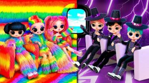 K-Pop Охотницы на Демонов в Радужном и Черном самолёте! 10 поделок для кукол L.O.L.