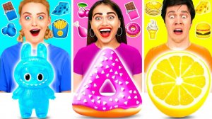 24 Часа Едим Еду Одного Цвета Челлендж # Вкусные Кухонные Лайфхаки от Ideas4Fun Challenge