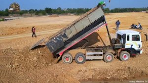 Perfect Highway Road Base Created by Bulldozer Using Compacted Rock Soil