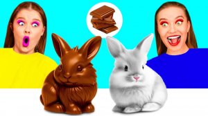 Челлендж. Шоколадная Еда vs Настоящая еда # Безумная Кулинарная Битва от DaRaDa Challenge