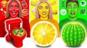 24 Часа Едим Еду Одного Цвета Челлендж # Смешные Ситуации с Едой от Funny DO Challenge