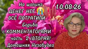 2 часть. На шопинг ДЕНЕГ НЕТ😭❗️Всё потратили❗️Борьба с КОММЕНТАТОРАМИ❗️