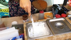 вафля nutella со взбитыми сливками - корейская уличная еда