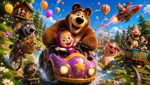 Маша и медведь, развивающие игры для детей.