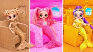 DIY Золотые, Картонные и Пушистые образы Русалок для K-Pop Охотниц на Демонов в самолете!
