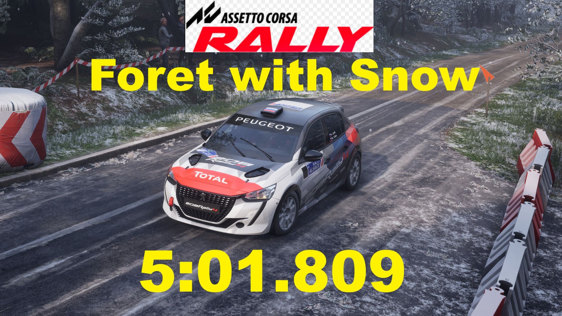 ACR Топ 1 России (Топ 4 мира). Новый снежный этап -  Foret With Snow - Peugeot 208 Rally4 5:01.809