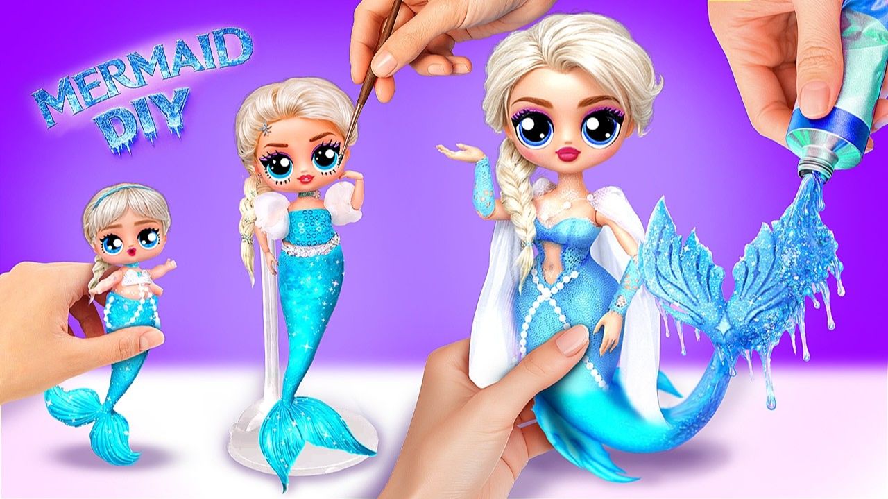 DIY Эльза стала русалкой! 10 поделок для L.O.L.