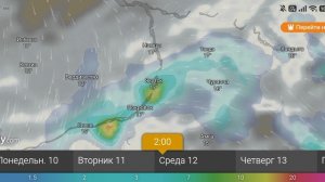 Прогноз погоды 9-14 августа 2026 от windy.com