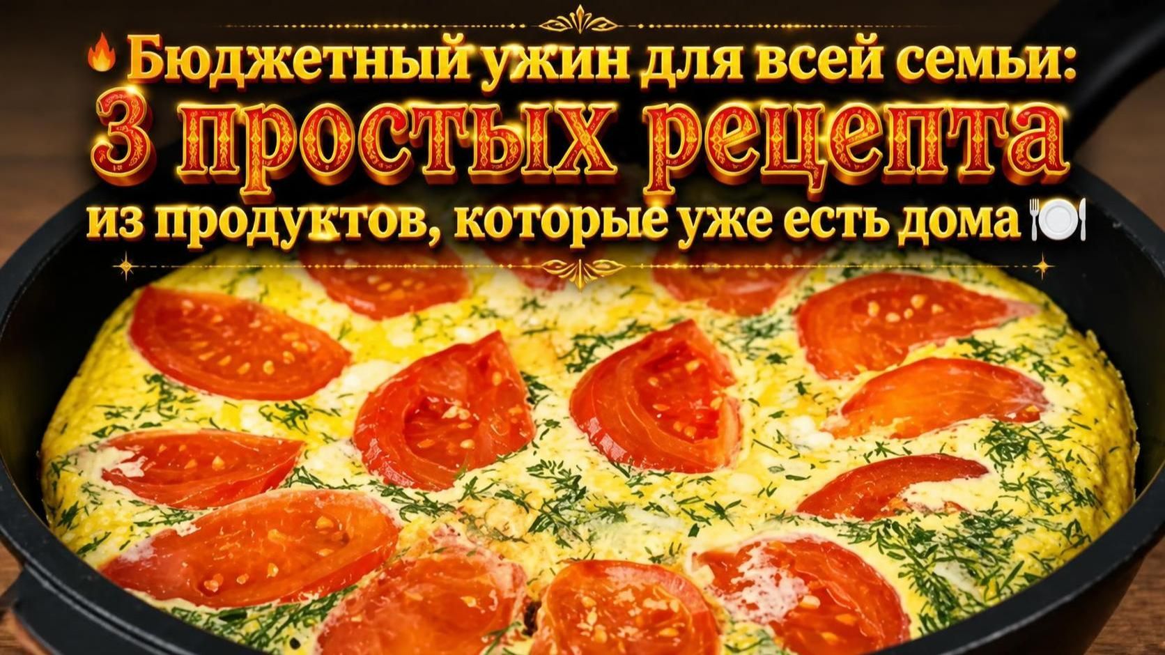 🔥Бюджетный ужин для всей семьи_ 3 простых рецепта из продуктов, которые уже есть дома 🍽️