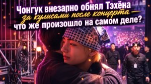 После концерта Чонгук  обнял Тэхёна за кулисами, и этот трогательный момент оставил след в памяти.