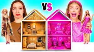 Строим Удивительный Кукольный Домик для Барби Дорогой vs Дешевый Челлендж # Простые Трюки для Д