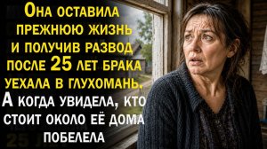 Она оставила прежнюю жизнь и получив развод уехала в глушь. А когда увидела кто стоит около дома
