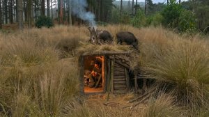 Building the Most Secret SURVIVAL DUGOUT - Bushcraft Survival, Warm and Cozy Underground Shelter
