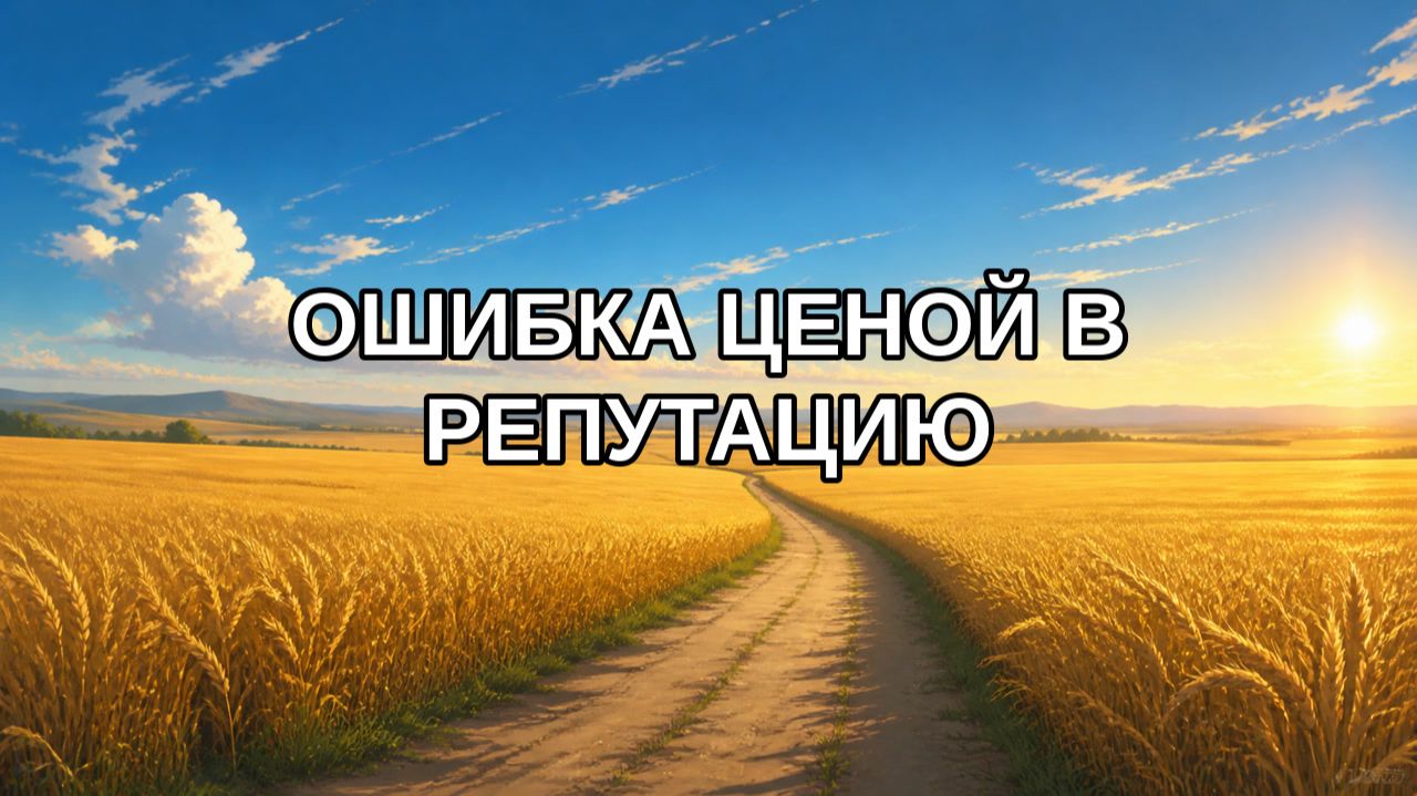 Ошибка ценой в репутацию