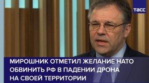 Мирошник отметил желание НАТО обвинить РФ в падении дрона на своей территории