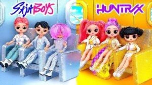 K-Pop Охотницы на Демонов в золотом и серебряном самолёте! 10 поделок для кукол L.O.L.