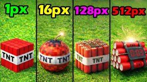 Эксперимент с текстурами в Minecraft: сравнение разрешений 1px, 8px, 16px, 64px, 128px и 512px