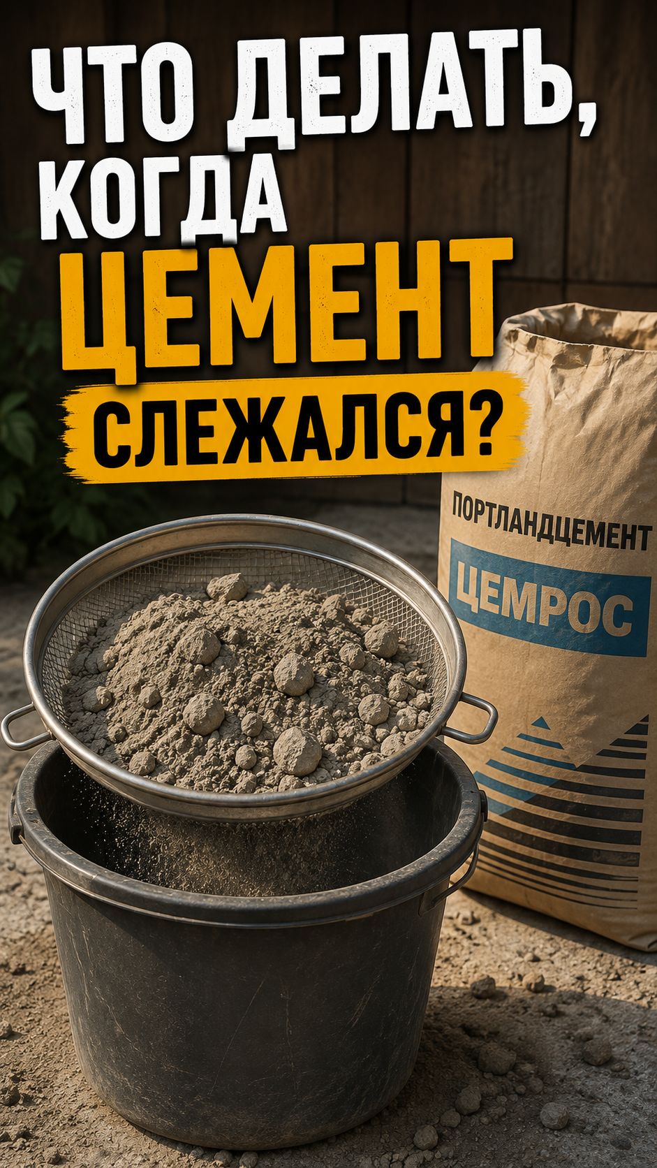 2. Когда цемент слежался или набрал влаги и есть комки, что делать? Или вбросить может?