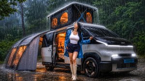 Ночь под ливнем в уютном доме на колёсах