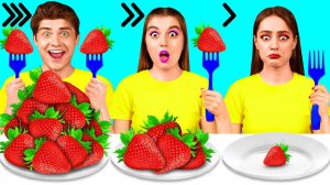 Быстрая Средняя или Медленная Скорость Еды Челлендж # Потрясающие Кухонные Хитрости DaRaDa Chal
