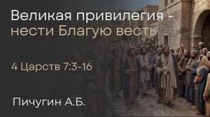 Привилегия нести Благую весть | Пичугин А.Б.