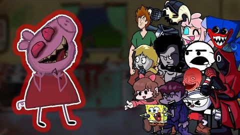 FNF Bacon(Vs Cannival) But Different Characters Sing It🎵 Everyone PEPPA.EXE (New Character)