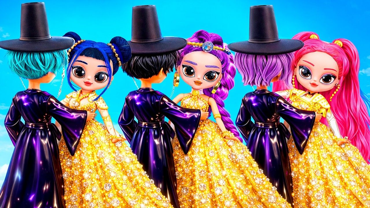 Huntrix и Saja Boys в золотом и бриллиантовом самолёте! DIY-поделки для K-Pop Охотниц на Д