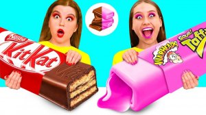 Челлендж. Шоколадная Еда vs Настоящая еда # Забавные Кухонные Лайфхаки от KiKi Challenge