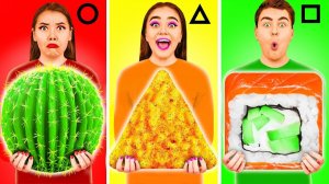 Геометрический Челлендж с Едой # Смешные Моменты с KaZaZa Challenge