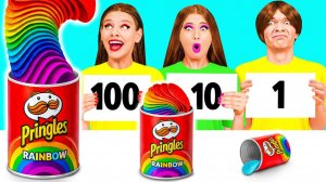 100 Слоев Еды Челлендж # Удивительные Кулинарные Лайфхаки от