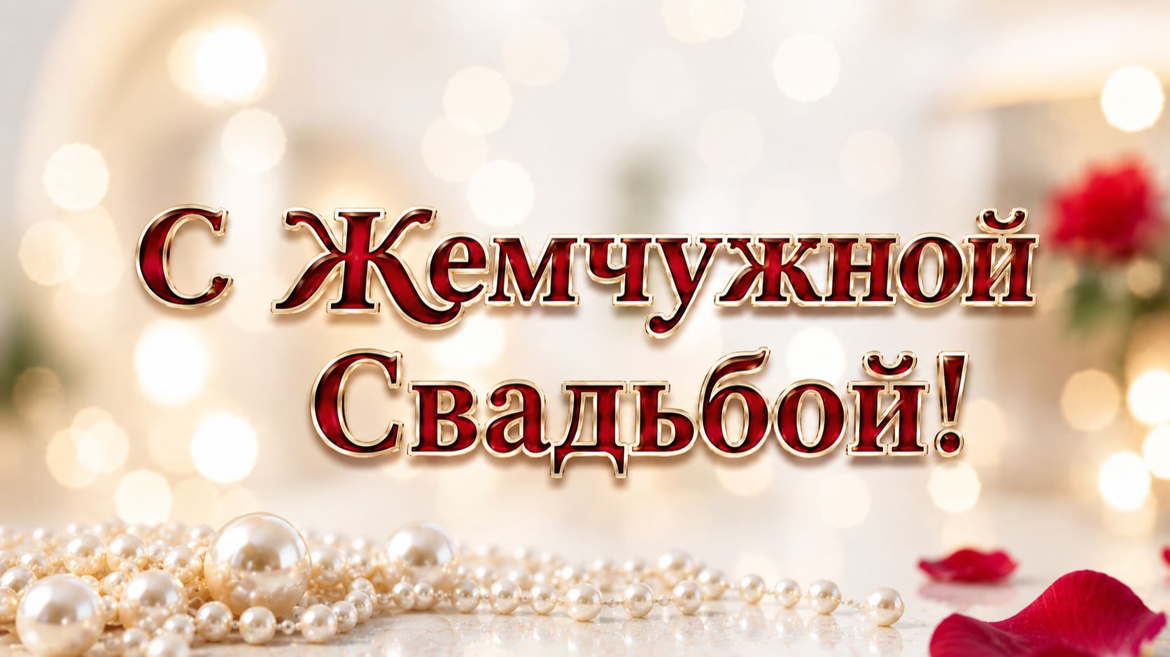 С Жемчужной Свадьбой!( Лепестки Роз)
