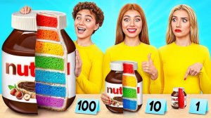 1, 10 или 100 Слоев еды Челлендж # Съедобная Битва