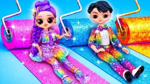 Строим Глиттерный Дом для Кейпоп семьи Хантрикс! Поделки для кукол L.O.L.