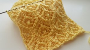 🔶 Ажурные ромбы — 3D узор спицами для лёгких джемперов и кардиганов 🔶