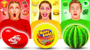 24 Часа Едим Еду Одного Цвета Челлендж # Смешные Моменты от DaZaZa Challenge