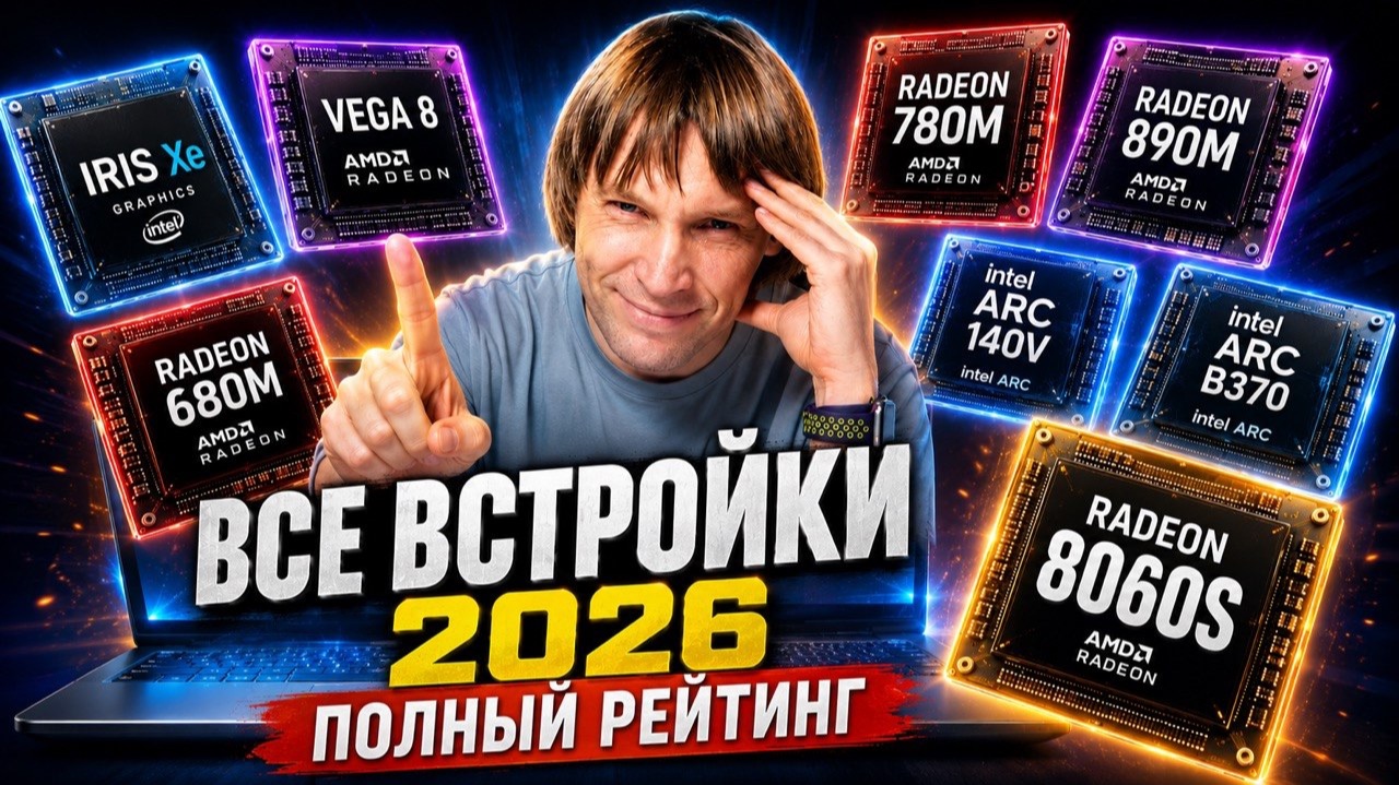 Все встроенные видеокарты 2026- полный рейтинг от Vega 8 до Radeon 8060S