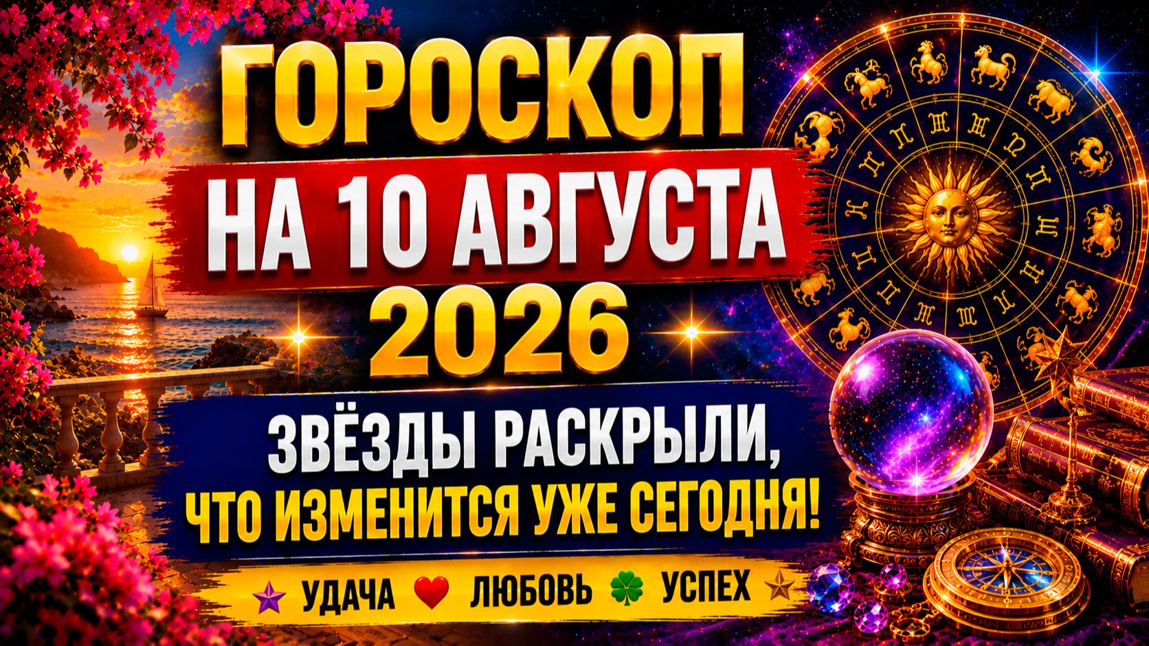 Гороскоп на 10 августа 2026 ✨ Звёзды раскрыли, что изменится уже сегодня!