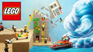 Я построил волновую машину, чтобы разрушить город LEGO: цунами, башня и лодка