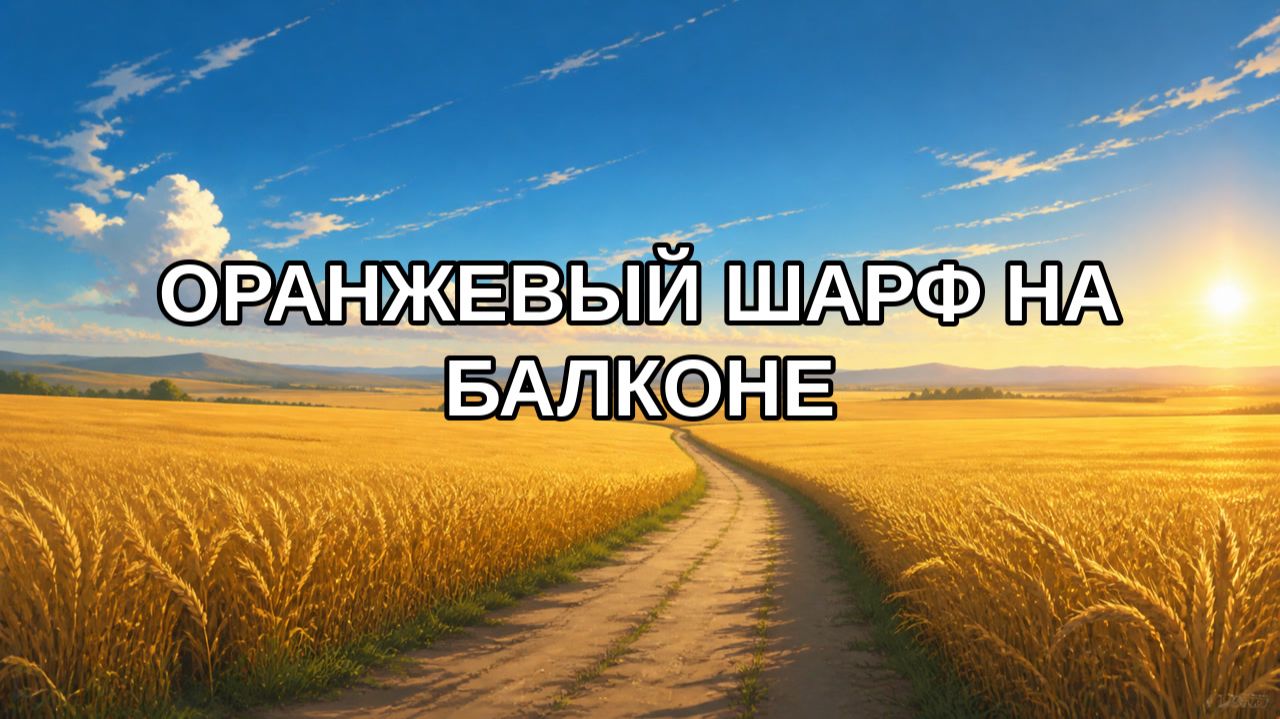 Оранжевый шарф на балконе