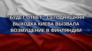 «Будет ответ». Сегодняшняя выходка Киева вызвала возмущение в Финляндии