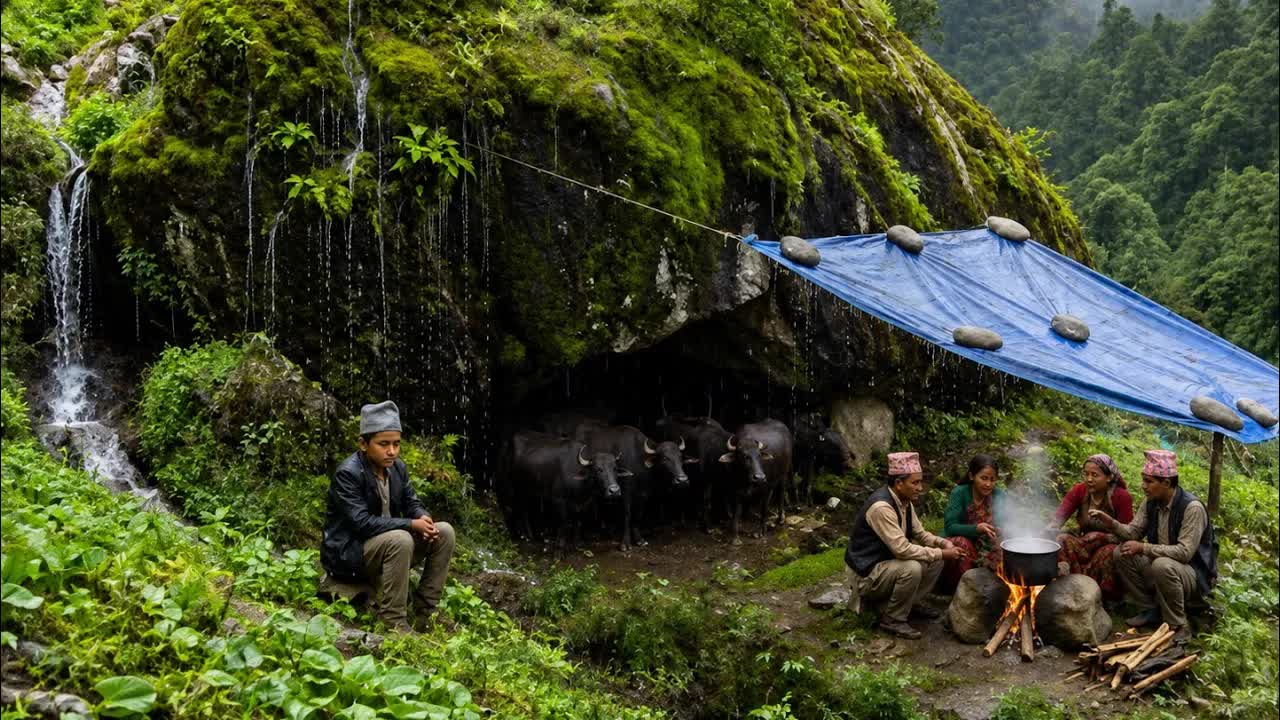 Простая жизнь в горах Непала: коровы, буйволы и сельские будни