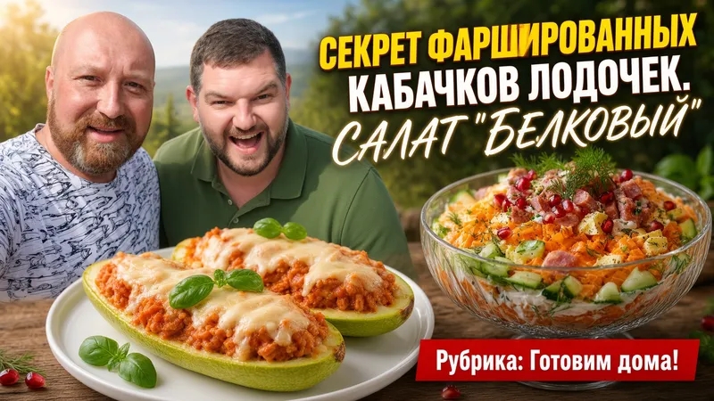 ФАРШИРОВАННЫЕ КАБАЧКИ И САЛАТ ОСОБЫЙ - ЭТО ОЧЕНЬ ВКУСНО!