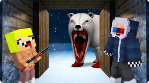 😨БЕШЕНЫЙ МЕДВЕДЬ ВОРВАЛСЯ к НАМ в МАЙНКРАФТ! НУБИК