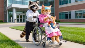 💔🏥 Папа-кот и котенок в гостях у больной мамы-кошки — семейный момент, который лечит сердце 🐱❤️