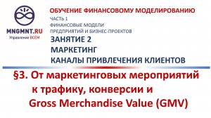 Занятие 2 курса обучения финмоделированию в Excel. Маркетинг. От маркетинговых мероприятий к GMV