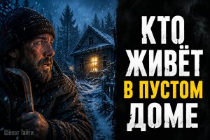 Свет в окне заброшенной деревни среди тайги