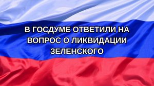 |Н. РФ| В Госдуме ответили на вопрос о ликвидации Зеленского