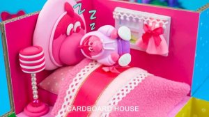 💖🏡Сделайте милый розовый миниатюрный домик с блестящей радужной лестницей и уютными комнатами#М