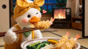 🍜 Удон с темпурой в дождливый день — японский уют в чашке